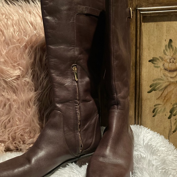 Nine West Shoes Dark Brown Riding Boots Poshmark